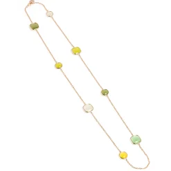 Clearance Collana Madi Laguna Oliva con Otto Pietre Colorate Gioielli Madi