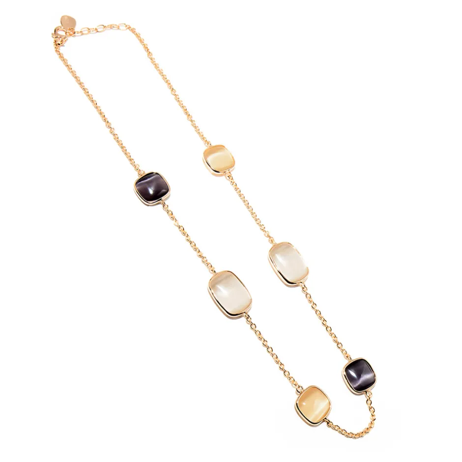 Clearance Collana Madi Laguna Pesca con Sei Grandi Quarzi Colorati Gioielli Madi
