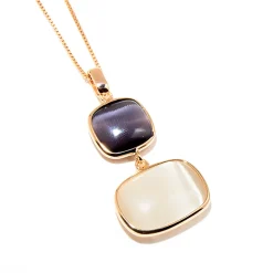 Clearance Collana Madi Laguna Pesca Pendenti con Quarzi Ghiaccio e Grigio Fumo Gioielli Madi