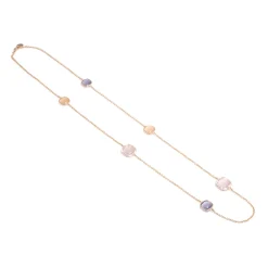 Fashion Collana Madi Longuette Lagina Luce con Quarzi Idrotermali Gioielli Madi