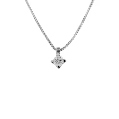 New Collana Punto Luce in Oro Bianco con Diamante 0,20 Carati Collane Punto Luce