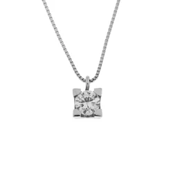 Online Collana Punto Luce in Oro Bianco con Diamante di 0,51 Carati Collane Punto Luce