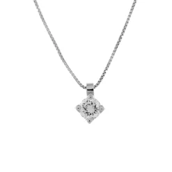 New Collana Punto Luce in Oro Bianco con Diamante 0,36 Carati IGI Collane Punto Luce