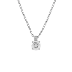 Fashion Collana Punto Luce in Oro Bianco con Diamante 0,36 Carati GIA Collane Punto Luce