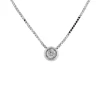 Fashion Collana Punto Luce Cipollina in Oro Bianco con Diamante 0,10 Carati Collane Punto Luce