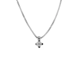 Fashion Collana Punto Luce in Oro Bianco con Diamante 0,10 Carati Collane Punto Luce