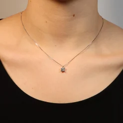 Online Collana Punto Luce in Oro Bianco con Diamante di 0,51 Carati Collane Punto Luce