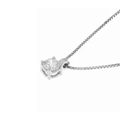 Hot Collana Punto Luce in Oro Bianco con Diamante 0,25 Carati Collane Punto Luce