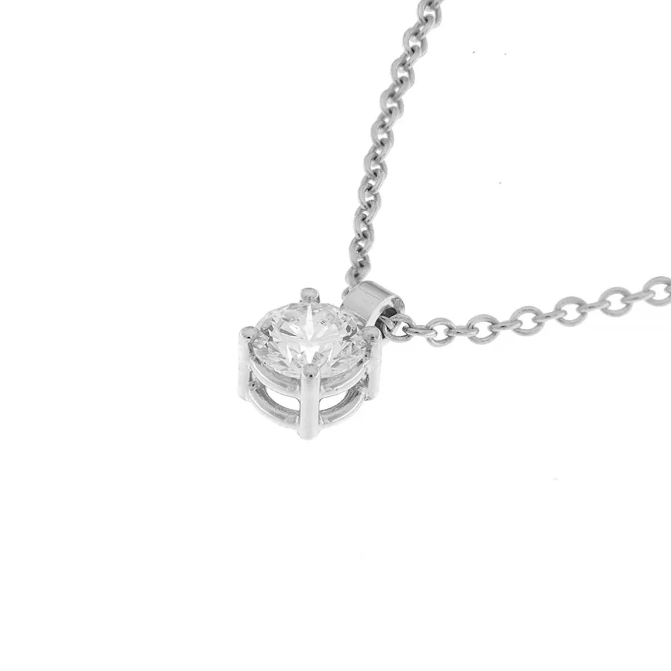 Fashion Collana Punto Luce in Oro Bianco con Diamante 0,36 Carati GIA Collane Punto Luce