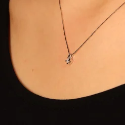 New Collana Punto Luce in Oro Bianco con Diamante 0,20 Carati Collane Punto Luce