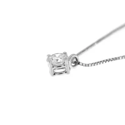 Fashion Collana Punto Luce Filo in Oro Bianco con Diamante 0,25 Carati Collane Punto Luce