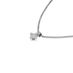 Fashion Collana Punto Luce in Oro Bianco con Diamante 0,10 Carati Collane Punto Luce
