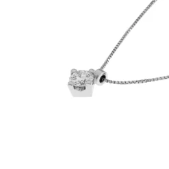 New Collana Punto Luce in Oro Bianco con Diamante 0,36 Carati IGI Collane Punto Luce