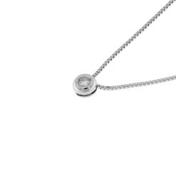 Sale Collana Punto Luce Cipollina in Oro Bianco con Diamante 0,05 Carati Collane Punto Luce