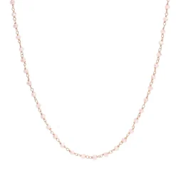 Clearance Collana Rosario Amen in Argento Rosè con Cristalli Rosa Lunghezza CM. 70 Collezione Romance Gioielli Amen | Outlet Gioielli
