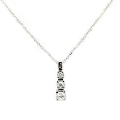 New Collana Trilogy Bliss In Oro Bianco e Diamanti Taglio Brillante Outlet Gioielli | Collane