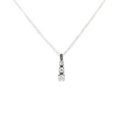 New Collana Trilogy Bliss In Oro Bianco e Diamanti Taglio Brillante Outlet Gioielli | Collane