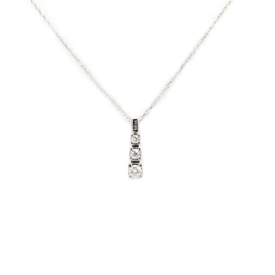 New Collana Trilogy Bliss In Oro Bianco e Diamanti Taglio Brillante Outlet Gioielli | Collane