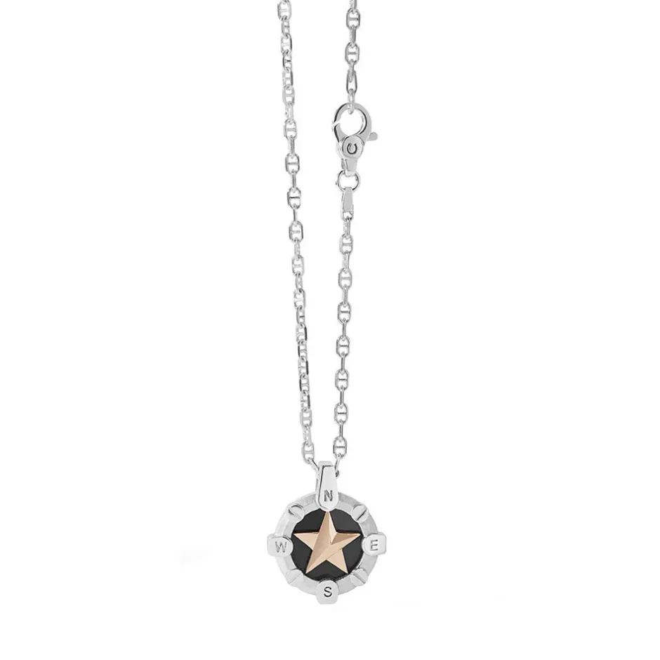 Discount Collana Uomo Comete Gioielli in Argento 925 e Argento Rosè Collezione Stella Polare Uomo Gioielli Comete Uomo