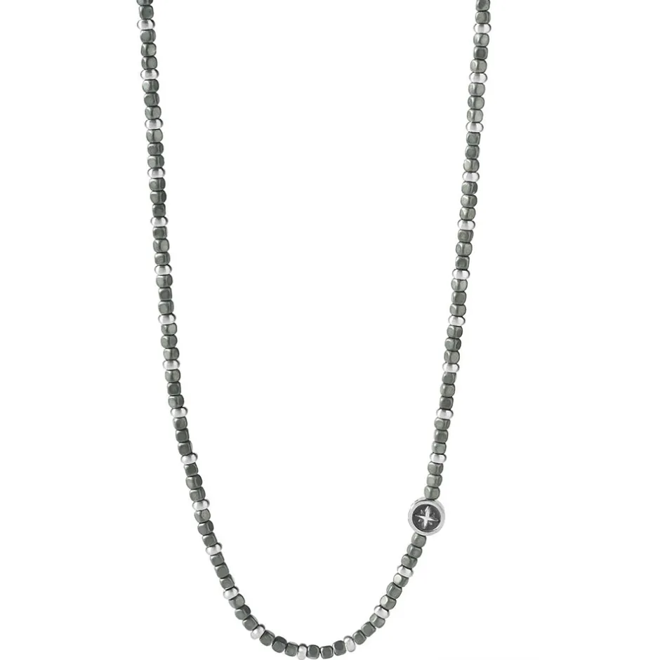 Discount Collana Uomo Comete Gioielli In Acciaio e Ematite Gun Metal Collezione Life Lunghezza Cm. 50 Uomo Gioielli Comete Uomo