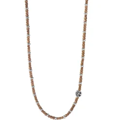 Sale Collana Uomo Comete Gioielli In Acciaio e Ematite Marrone Collezione Life Lunghezza Cm. 50 Uomo Gioielli Comete Uomo