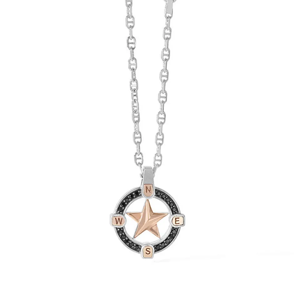 Best Collana Uomo Comete Gioielli in Argento 925 con Zirconi Neri Collezione Stella Polare Uomo Gioielli Comete Uomo