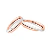 Hot Coppia Fedi Nuziali Polello Intreccio in Oro Bianco e Rosa con Diamante Fedi Nuziali