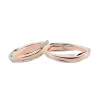 Clearance Coppia Fedi Nuziali Polello in Oro Rosa e Bianco con Diamanti Fedi Nuziali