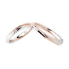 Clearance Coppia Fedi Nuziali Polello in Oro Bianco e Rosa Intrecciato con Diamante Fedi Nuziali