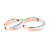 Best Coppia Fedi Nuziali Polello in Oro Bianco e Rosa con 5 Diamanti Fedi Nuziali