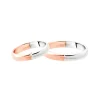 New Coppia Fedi Nuziali Polello in Oro Bianco e Rosa Collezione Abbiamo Fede con Diamanti Fedi Nuziali