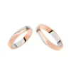 New Coppia Fedi Nuziali Polello Abbraccio in Oro Bianco e Rosa con Diamante Fedi Nuziali