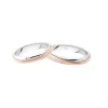Clearance Coppia Fedi Nuziali Polello in Oro Bianco e Rosa Collezione Abbiamo Fede con Diamante Fedi Nuziali