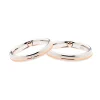 Sale Coppia Fedi Nuziali Polello in Oro Bianco e Rosa Collezione Cuori con Diamante Fedi Nuziali