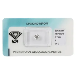 Discount Diamante da Investimento in Blister con Certificato IGI Taglio Brillante Carati 0,70 E VS 2 Diamanti