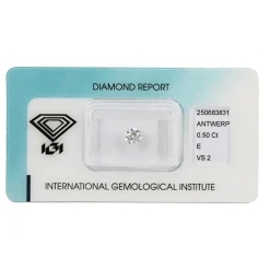 Best Diamante da Investimento in Blister con Certificato IGI Taglio Brillante Carati 0,50 E VS 2 Diamanti