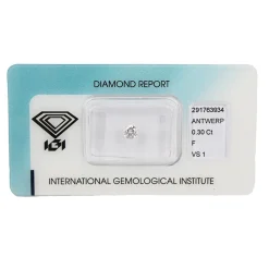 Hot Diamante da Investimento in Blister con Certificato IGI Taglio Brillante Carati 0,30 F VS 1 Diamanti