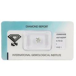Outlet Diamante da Investimento in Blister con Certificato IGI Taglio Brillante Carati 0,70 I VVS 1 Diamanti