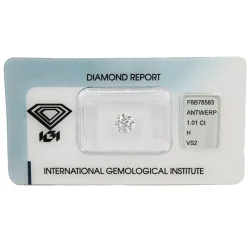 Fashion Diamante da Investimento in Blister con Certificato IGI Taglio Brillante Carati 1,01 H VS 2 Diamanti