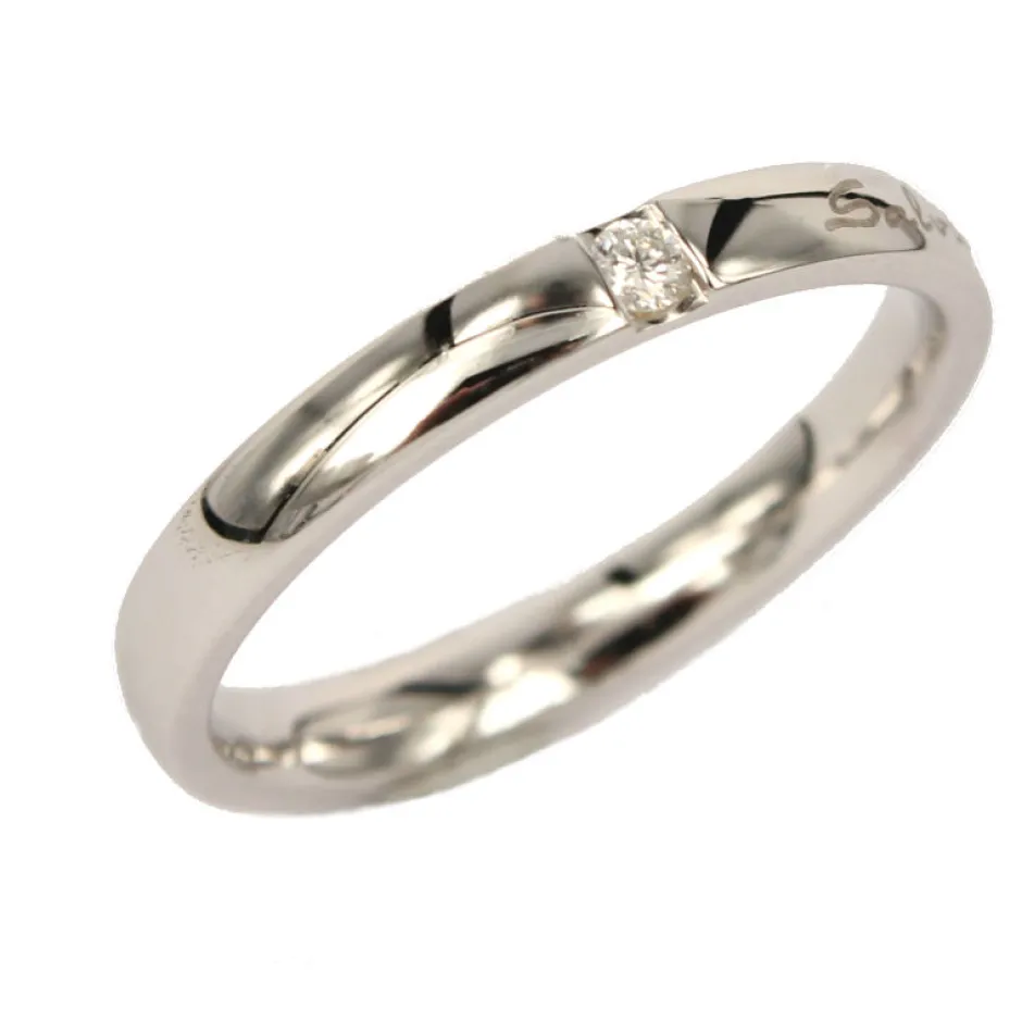 Clearance Fede Tradizionale in oro Bianco con Diamante Anelli