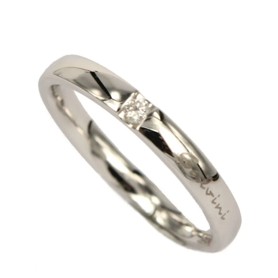 Clearance Fede Tradizionale in oro Bianco con Diamante Anelli