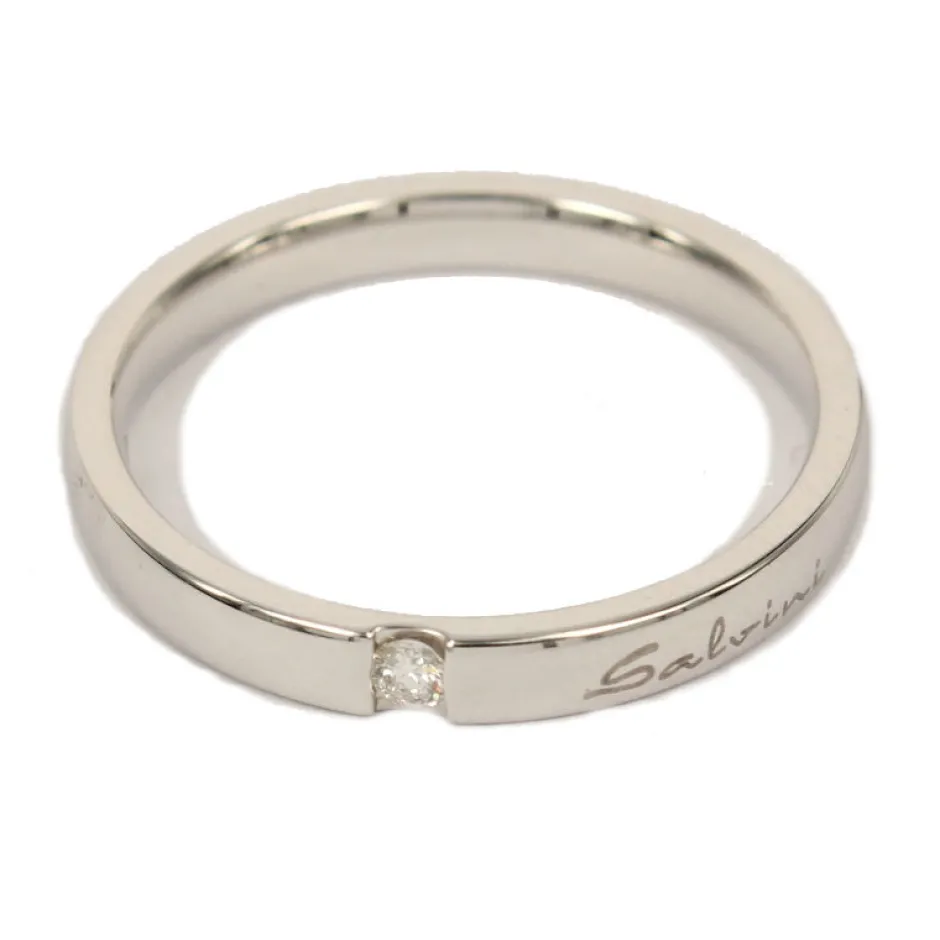 Clearance Fede Tradizionale in oro Bianco con Diamante Anelli