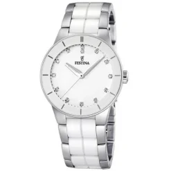 Best Festina Ceramic Donna Bianco Tondo Con Strass Donna Orologi Festina Donna