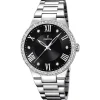 Outlet Festina Donna In Acciaio Con Quadrante Nero E Strass Donna Orologi Festina Donna
