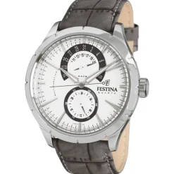 Hot Festina Elegance Uomo Multifunzione In Acciaio E Cinturino In Pelle Tortora Uomo Orologi Festina Uomo