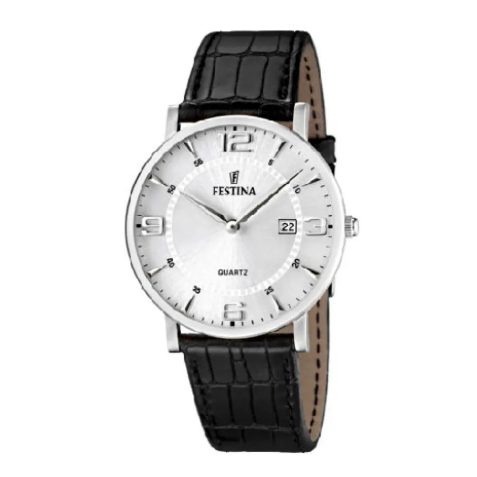 Best Festina Uomo Classic Acciaio e Pelle Nera Uomo Orologi Festina Uomo