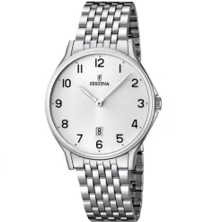 Discount Festina Uomo Classico In Acciaio Con Quadrante Silver Uomo Orologi Festina Uomo