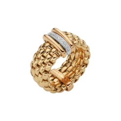 Online Fope Flex It Ring Panorama Collection in White and Yellow Gold with Diamonds Gioielli Fope