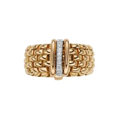 Online Fope Flex It Ring Panorama Collection in White and Yellow Gold with Diamonds Gioielli Fope