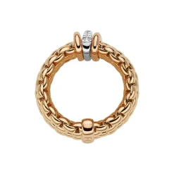 Online Fope Flex It Ring Panorama Collection in White and Yellow Gold with Diamonds Gioielli Fope